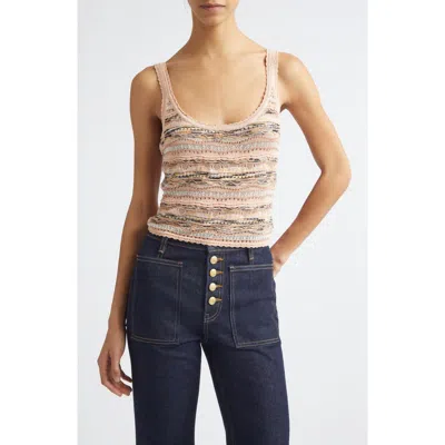 Ulla Johnson Clotilde Striped Pointelle-knit Tank In Multi