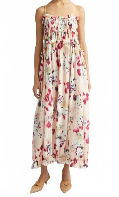 Ulla Johnson Clove Cami Silk Dress In Summer Garden In Multi