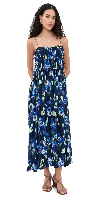 Ulla Johnson Clove Silk Dress Evening Bloom In Multi
