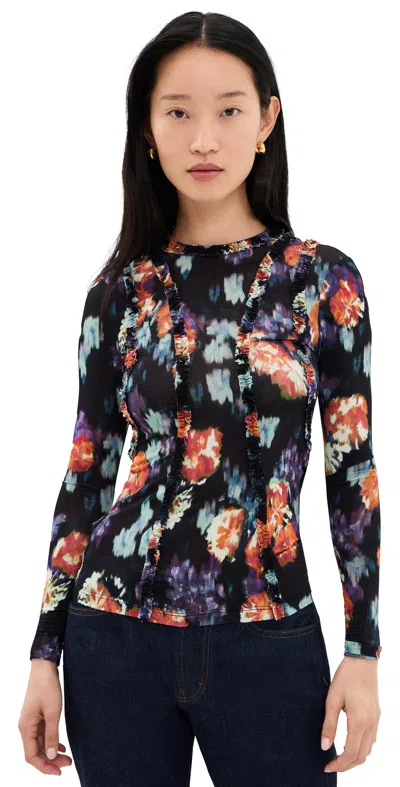 Ulla Johnson Clover Jersey Top Nocturne In Blue