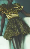 Ulla Johnson Clover Ruffled Crop Top In Gold