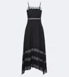 Ulla Johnson Coco Lace-trimmed Silk Twill Midi Dress In Black