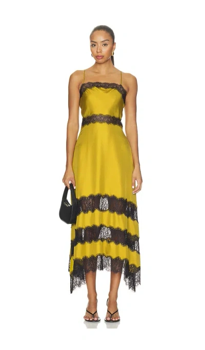 Ulla Johnson Coco Sleeveless Silk Dress In Citrine