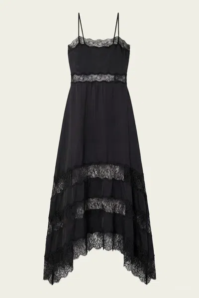 Ulla Johnson Coco Sleeveless Silk Dress In Noir In Black