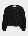 Ulla Johnson Coletta Appliqué Jacket In Black