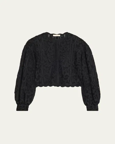 Ulla Johnson Coletta Appliqué Jacket In Blue
