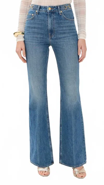 Ulla Johnson Colette Flare Leg Jeans In Danube Wash In Multi