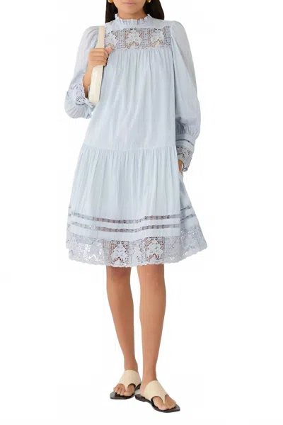 Ulla Johnson Colette Long Sleeve Mini Dress In Celeste In Blue