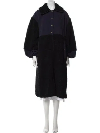 Pre-owned Ulla Johnson Colorblock Pattern Coat In Black