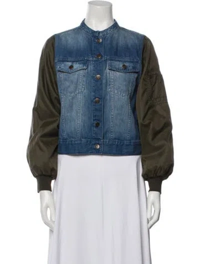 Pre-owned Ulla Johnson Colorblock Pattern Denim Jacket In Multi