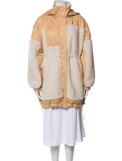 Pre-owned Ulla Johnson Colorblock Pattern Faux Fur Jacket W/ Tags In Neutral