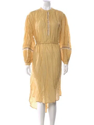 Pre-owned Ulla Johnson Colorblock Pattern Knee-length Dress In Yellow