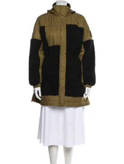 Pre-owned Ulla Johnson Colorblock Pattern Performance Coat In Green