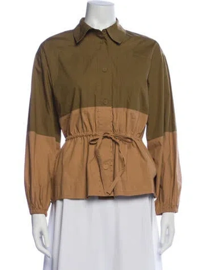 Pre-owned Ulla Johnson Colorblock Pattern Utility Jacket In Brown