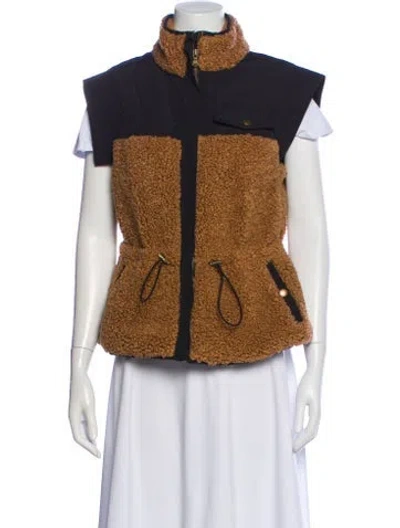 Pre-owned Ulla Johnson Colorblock Pattern Vest In Brown