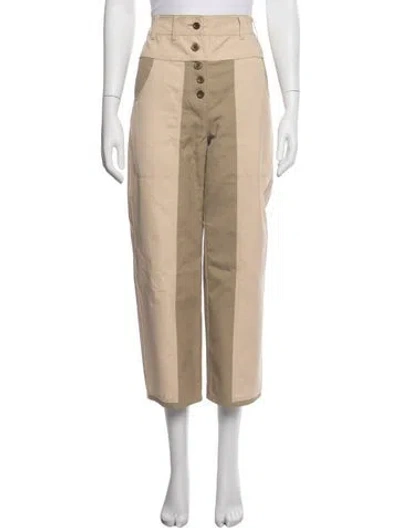 Pre-owned Ulla Johnson Colorblock Pattern Wide Leg Pants In Neutrals