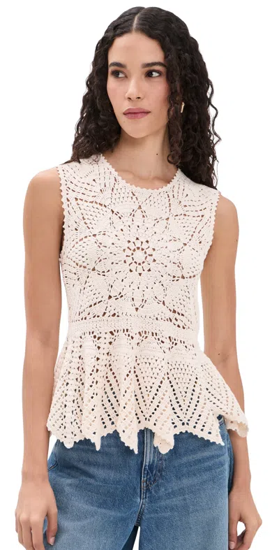 Ulla Johnson Cora Crochet Top Cowrie In Neutral