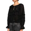 Ulla Johnson Cora Ruffled Blouse In Black