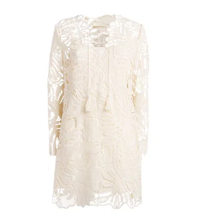 Ulla Johnson Corded Lace Dita Mini Dress In Neutral
