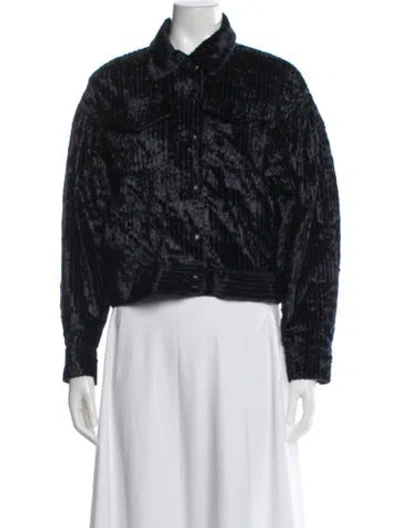 Pre-owned Ulla Johnson Corduroy Patterned Jacket In Black