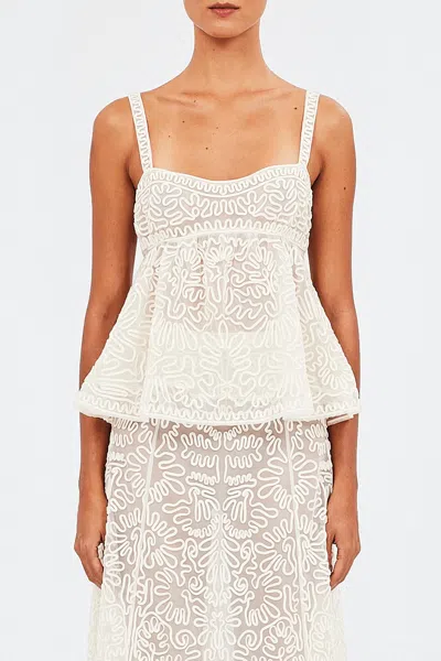 ULLA JOHNSON CORINNE TOP IN IVORY