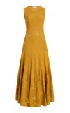 Ulla Johnson Corinthia Patterned Knit Midi Dress In Yellow