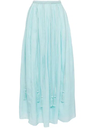 Ulla Johnson Corrine Maxi Cotton Skirt In Blue