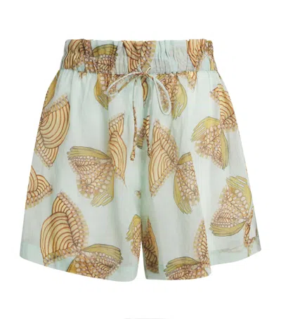 Ulla Johnson Cotton Bijou Shorts In Green