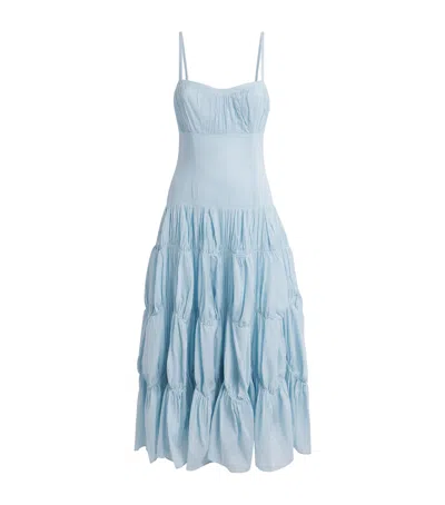 Ulla Johnson Emmalina Cotton Midi Dress In Blue