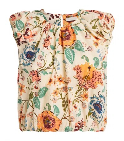 Ulla Johnson Cotton Floral Gracie Crop Top In Multi