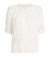 Ulla Johnson Cotton Lace-trim Faye Blouse In Navy
