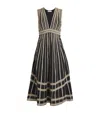 Ulla Johnson Palermo Ricrac And Grosgrain-trimmed Cotton-poplin Midi Dress In Brown