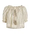 Ulla Johnson Paros Striped Cropped Cotton Top In Multi