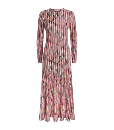 Ulla Johnson Cotton Stripe Estella Midi Dress In Pink