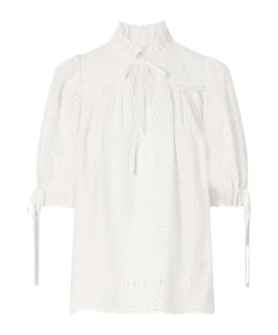 Ulla Johnson Alouette Cotton-blend Broderie Anglaise Shirt In White