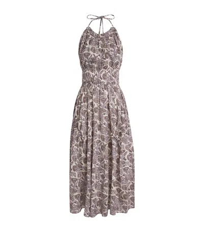 Ulla Johnson Cotton-blend Halterneck Anelise Midi Dress In Brown