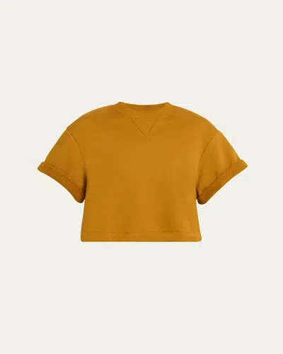 Ulla Johnson Cove Cotton-terry Crop Top In Yellow