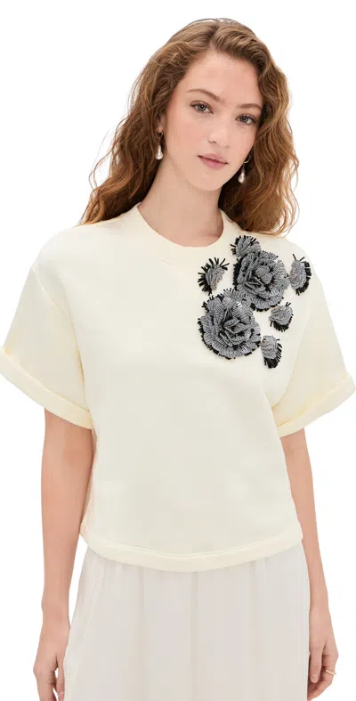 Ulla Johnson Cove Top With Embroidery Creme