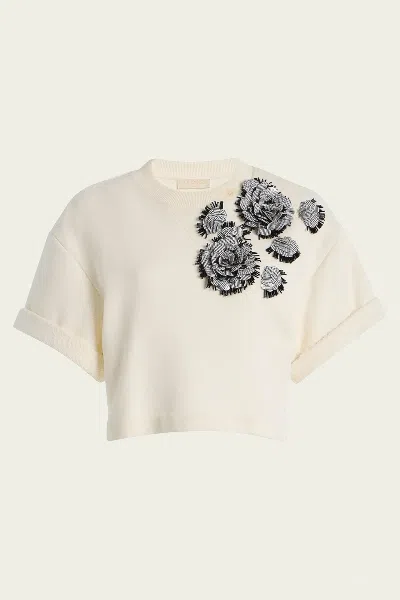 Ulla Johnson Cove Top With Embroidery In Creme In Neutral