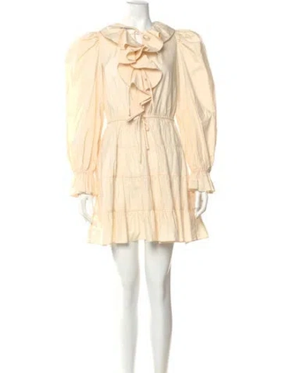 Pre-owned Ulla Johnson Cowl Neck Mini Dress In Neutral