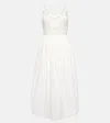 ULLA JOHNSON COWRIE BRODERIE ANGLAISE COTTON MIDI DRESS