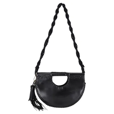 Pre-owned Ulla Johnson Crescent Shape Leather Shoulder Bag In Black