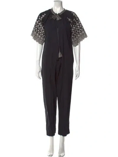 Pre-owned Ulla Johnson Crew Neck Jumpsuit In Black