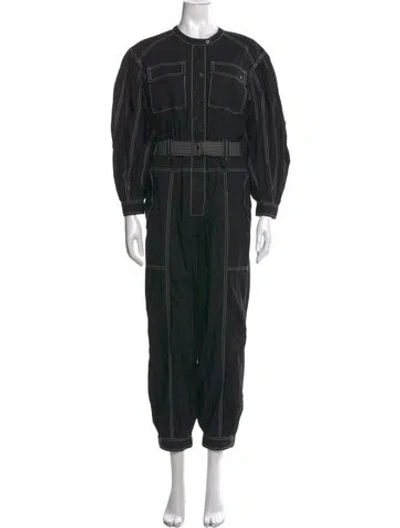 Pre-owned Ulla Johnson Crew Neck Jumpsuit In Black/white