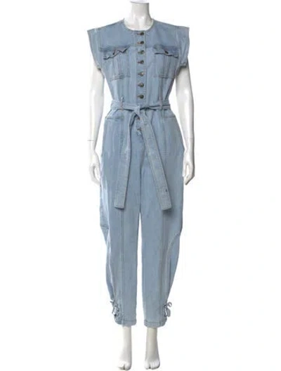 Pre-owned Ulla Johnson Crew Neck Jumpsuit In Blue