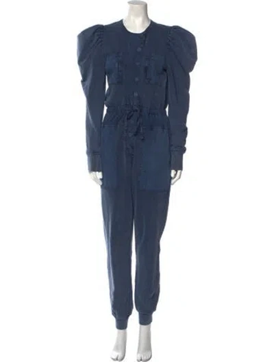 Pre-owned Ulla Johnson Crew Neck Jumpsuit In Blue