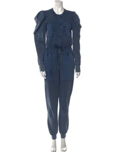 Pre-owned Ulla Johnson Crew Neck Jumpsuit In Blue