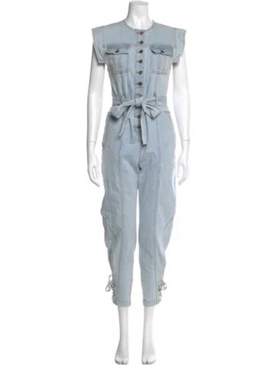 Pre-owned Ulla Johnson Crew Neck Jumpsuit In Blue
