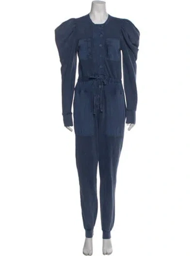 Pre-owned Ulla Johnson Crew Neck Jumpsuit In Blue