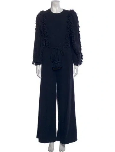 Pre-owned Ulla Johnson Crew Neck Jumpsuit In Blue